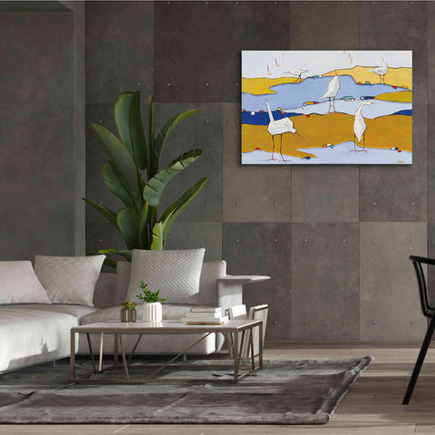 Image of 'Marsh Egrets VI Dark Sand' by Phyllis Adams, Canvas Wall Art,60 x 40