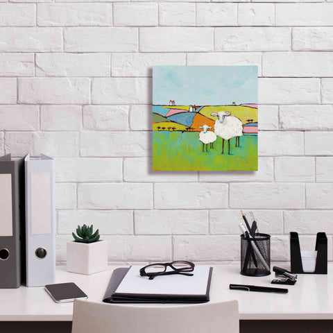 Image of 'Sheep in the Meadow II' by Phyllis Adams, Canvas Wall Art,12 x 12