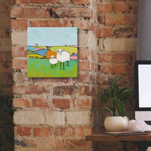 Image of 'Sheep in the Meadow II' by Phyllis Adams, Canvas Wall Art,12 x 12