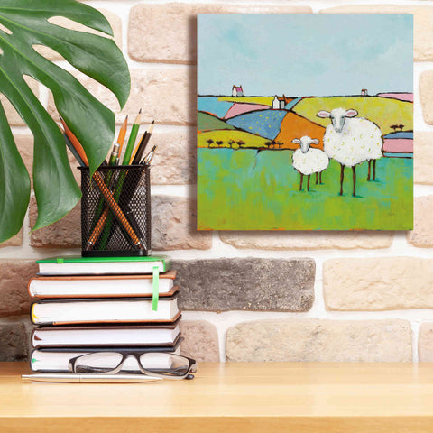 Image of 'Sheep in the Meadow II' by Phyllis Adams, Canvas Wall Art,12 x 12