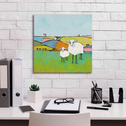 Image of 'Sheep in the Meadow II' by Phyllis Adams, Canvas Wall Art,18 x 18