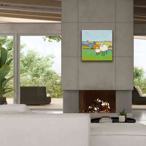 Image of 'Sheep in the Meadow II' by Phyllis Adams, Canvas Wall Art,26 x 26