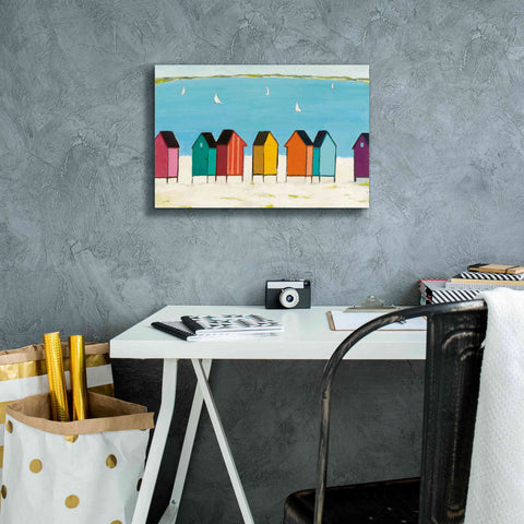 Image of 'Cabanas I' by Phyllis Adams, Canvas Wall Art,18 x 12