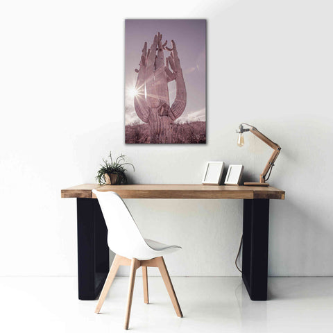 Image of 'Dusty Desert Saguaro' by Nathan Larson, Canvas Wall Art,26 x 40