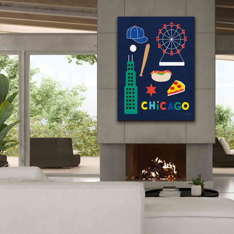 Image of 'City Fun Chicago' by Ann Kelle Designs, Canvas Wall Art,40 x 54