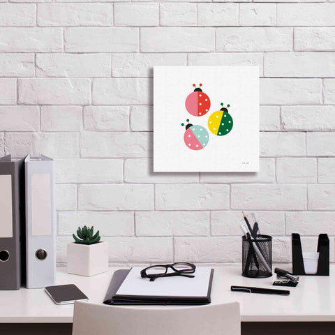 Image of 'Ladybugs Three' by Ann Kelle Designs, Canvas Wall Art,12 x 12