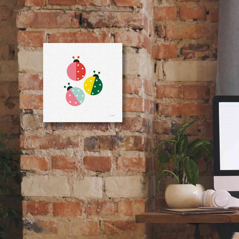 Image of 'Ladybugs Three' by Ann Kelle Designs, Canvas Wall Art,12 x 12