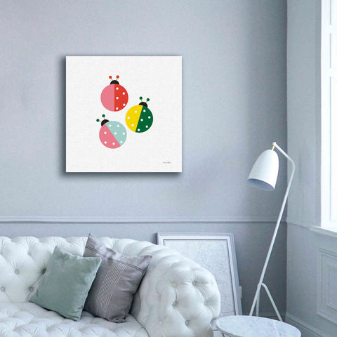Image of 'Ladybugs Three' by Ann Kelle Designs, Canvas Wall Art,37 x 37