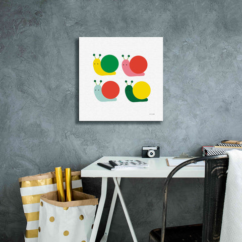 Image of 'Snails Four' by Ann Kelle Designs, Canvas Wall Art,18 x 18