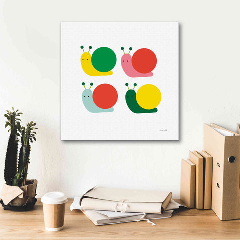 Image of 'Snails Four' by Ann Kelle Designs, Canvas Wall Art,18 x 18