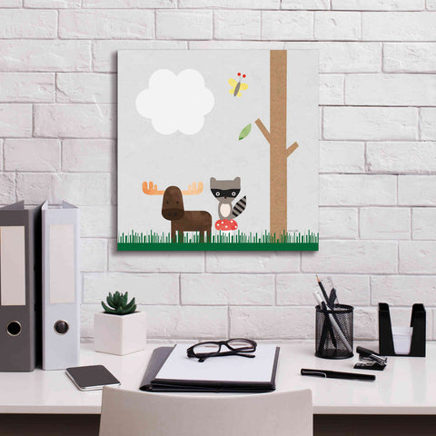 Image of 'Woodland Animals I' by Ann Kelle Designs, Canvas Wall Art,18 x 18