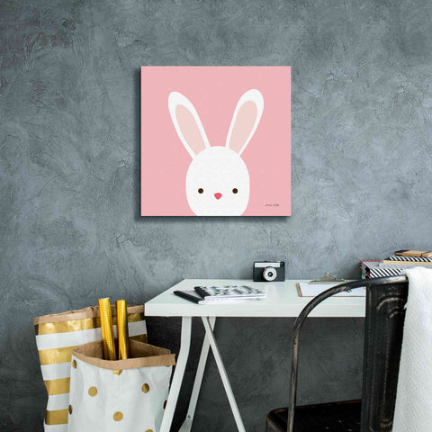 Image of 'Cuddly Bunny' by Ann Kelle Designs, Canvas Wall Art,18 x 18