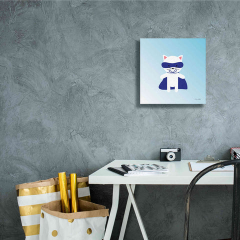 Image of 'Cat Super Hero' by Ann Kelle Designs, Canvas Wall Art,12 x 12