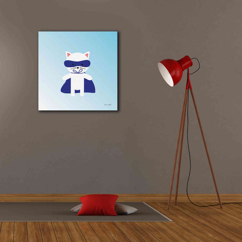 Image of 'Cat Super Hero' by Ann Kelle Designs, Canvas Wall Art,26 x 26