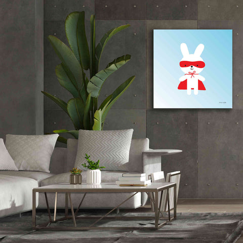 Image of 'Rabbit Super Hero' by Ann Kelle Designs, Canvas Wall Art,37 x 37