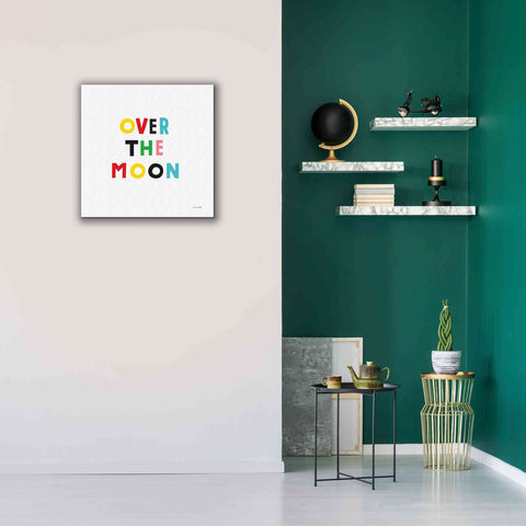 Image of 'Over the Moon' by Ann Kelle Designs, Canvas Wall Art,26 x 26