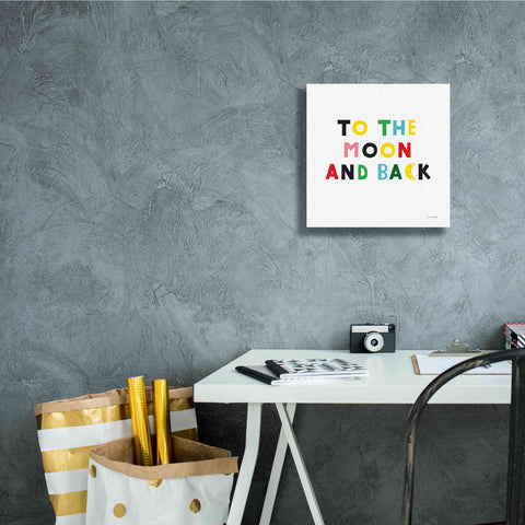 Image of 'To the Moon and Back' by Ann Kelle Designs, Canvas Wall Art,12 x 12