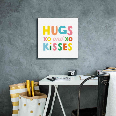 Image of 'Hugs and Kisses' by Ann Kelle Designs, Canvas Wall Art,18 x 18