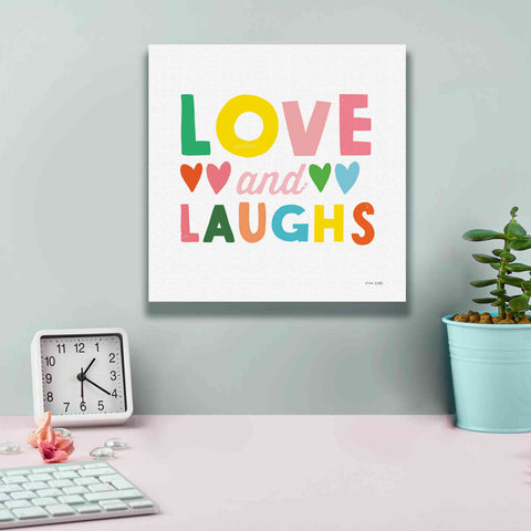 Image of 'Love and Laughs' by Ann Kelle Designs, Canvas Wall Art,12 x 12