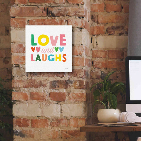 Image of 'Love and Laughs' by Ann Kelle Designs, Canvas Wall Art,12 x 12