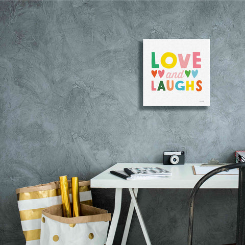 Image of 'Love and Laughs' by Ann Kelle Designs, Canvas Wall Art,12 x 12