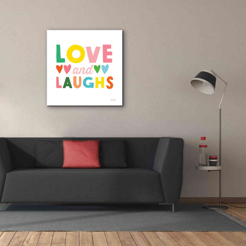 Image of 'Love and Laughs' by Ann Kelle Designs, Canvas Wall Art,37 x 37