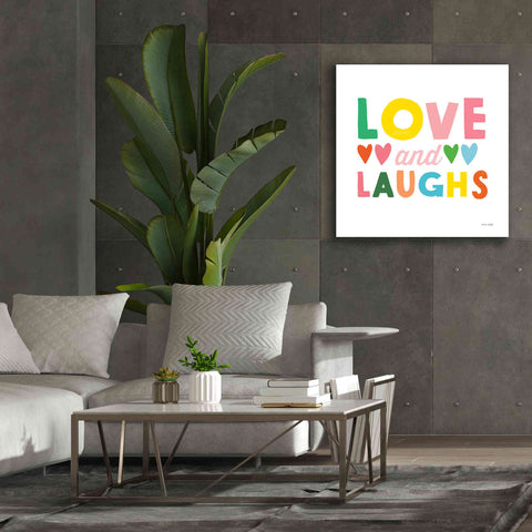 Image of 'Love and Laughs' by Ann Kelle Designs, Canvas Wall Art,37 x 37