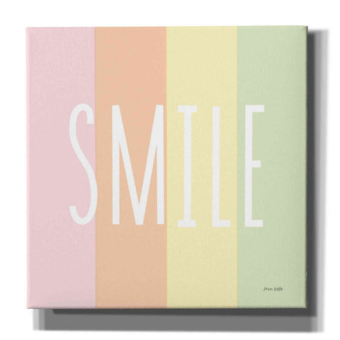Image of 'Smile Rainbow' by Ann Kelle Designs, Canvas Wall Art,12x12x1.1x0,18x18x1.1x0,26x26x1.74x0,37x37x1.74x0