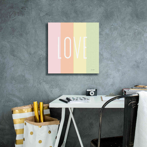 Image of 'Love Rainbow' by Ann Kelle Designs, Canvas Wall Art,18 x 18