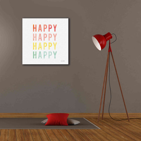 Image of 'Happy Happy' by Ann Kelle Designs, Canvas Wall Art,26 x 26