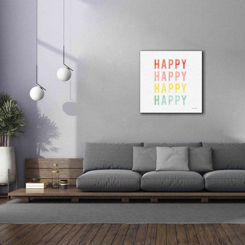 Image of 'Happy Happy' by Ann Kelle Designs, Canvas Wall Art,37 x 37