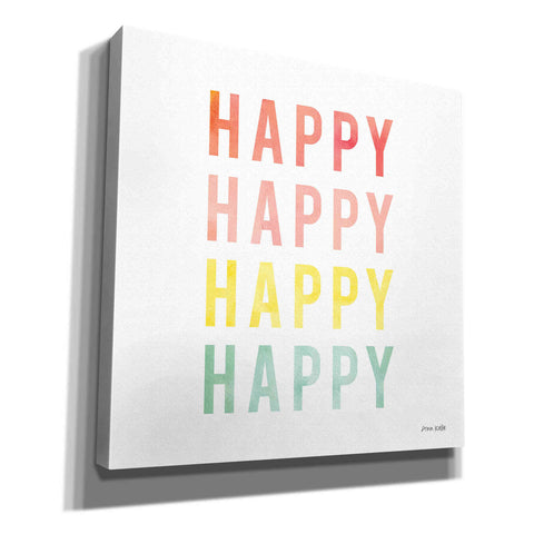 Image of 'Happy Happy' by Ann Kelle Designs, Canvas Wall Art,12x12x1.1x0,18x18x1.1x0,26x26x1.74x0,37x37x1.74x0