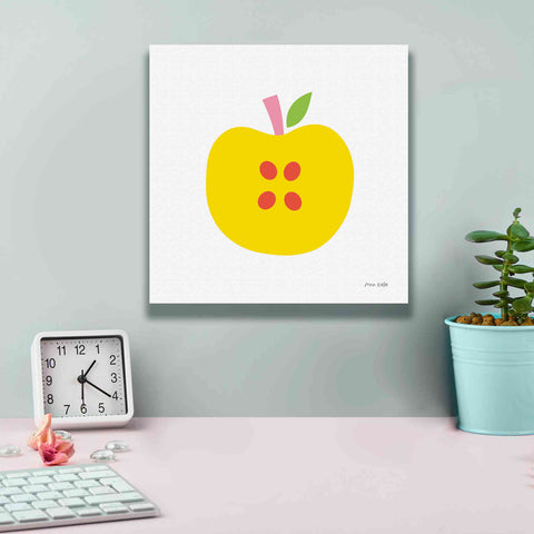 Image of 'Yellow Apple' by Ann Kelle Designs, Canvas Wall Art,12 x 12