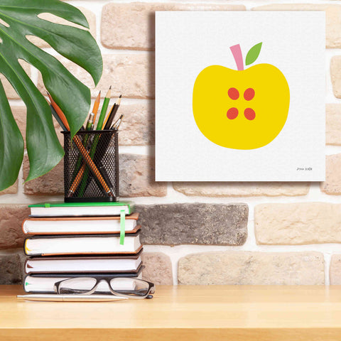 Image of 'Yellow Apple' by Ann Kelle Designs, Canvas Wall Art,12 x 12