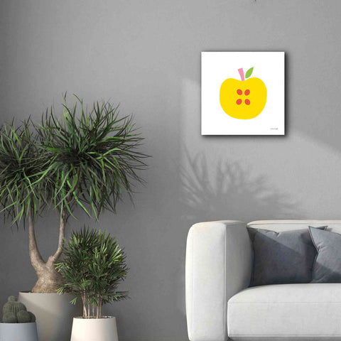 Image of 'Yellow Apple' by Ann Kelle Designs, Canvas Wall Art,18 x 18