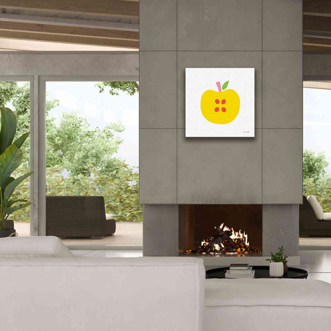 Image of 'Yellow Apple' by Ann Kelle Designs, Canvas Wall Art,26 x 26