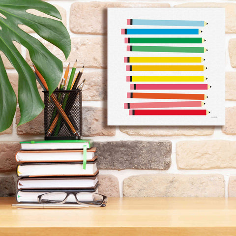 Image of 'Colored Pencils' by Ann Kelle Designs, Canvas Wall Art,12 x 12