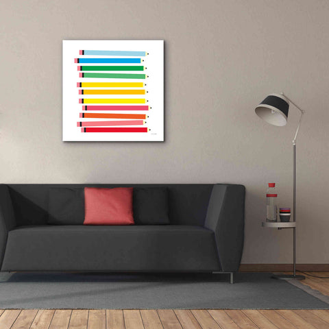 Image of 'Colored Pencils' by Ann Kelle Designs, Canvas Wall Art,37 x 37