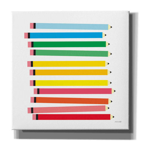 Image of 'Colored Pencils' by Ann Kelle Designs, Canvas Wall Art,12x12x1.1x0,18x18x1.1x0,26x26x1.74x0,37x37x1.74x0