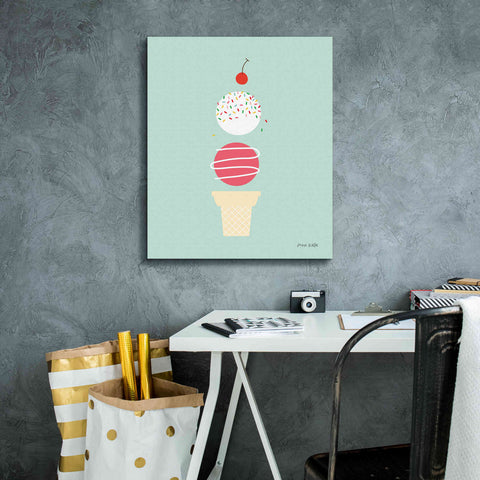 Image of 'Ice Cream and Cherry I' by Ann Kelle Designs, Canvas Wall Art,20 x 24