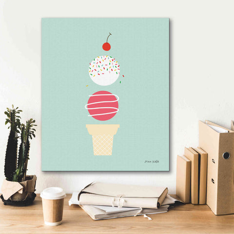 Image of 'Ice Cream and Cherry I' by Ann Kelle Designs, Canvas Wall Art,20 x 24