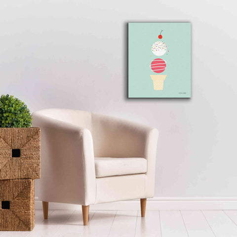 Image of 'Ice Cream and Cherry I' by Ann Kelle Designs, Canvas Wall Art,20 x 24