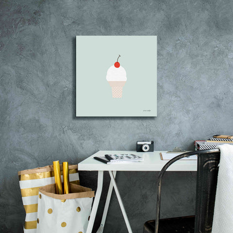 Image of 'Ice Cream Cone II' by Ann Kelle Designs, Canvas Wall Art,18 x 18
