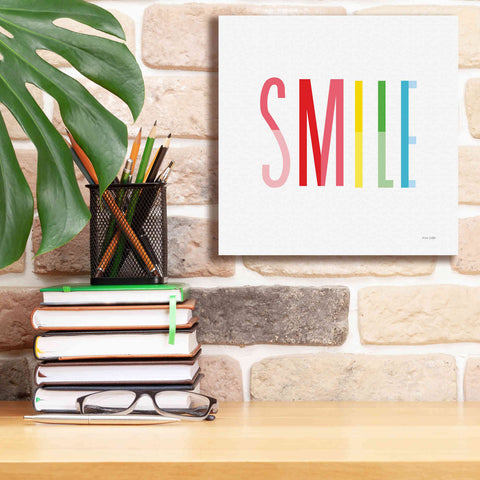 Image of 'Smile' by Ann Kelle Designs, Canvas Wall Art,12 x 12