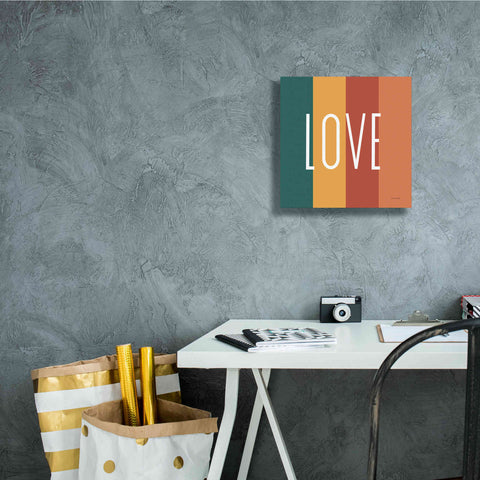 Image of 'Love Rainbow Retro' by Ann Kelle Designs, Canvas Wall Art,12 x 12