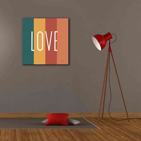 Image of 'Love Rainbow Retro' by Ann Kelle Designs, Canvas Wall Art,26 x 26