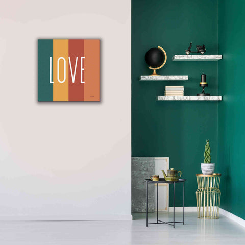 Image of 'Love Rainbow Retro' by Ann Kelle Designs, Canvas Wall Art,26 x 26