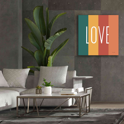 Image of 'Love Rainbow Retro' by Ann Kelle Designs, Canvas Wall Art,37 x 37