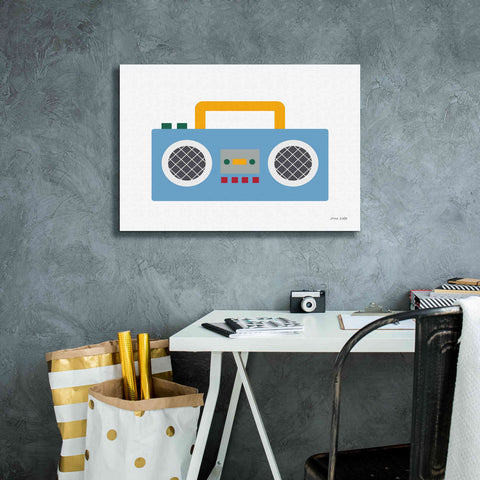 Image of 'Retro Boombox' by Ann Kelle Designs, Canvas Wall Art,26 x 18