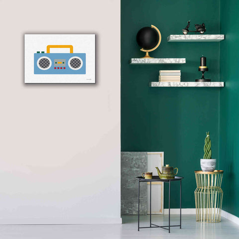 Image of 'Retro Boombox' by Ann Kelle Designs, Canvas Wall Art,26 x 18
